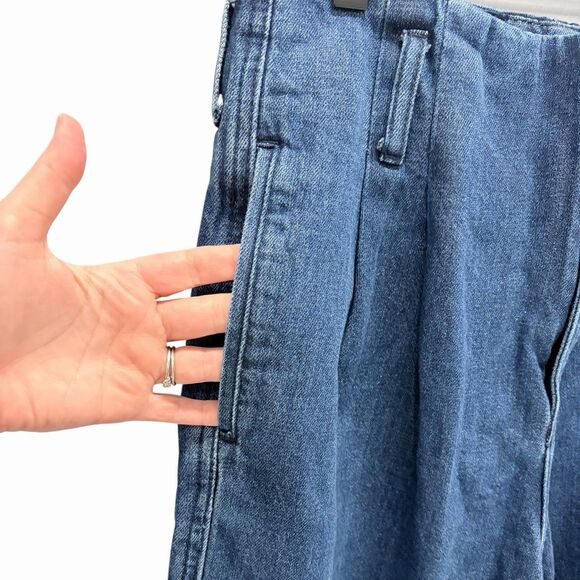 Zara High-Waisted Wide Leg Jeans Raw Hem Denim Vintage Inspired Women’s US 4 - Picture 6 of 12